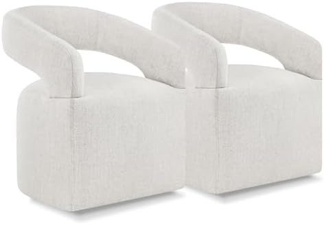 KISLOT Upholstered Dining Chairs with Casters Easy Assembly Require Modern Barrel Armchair with R... | Amazon (US)