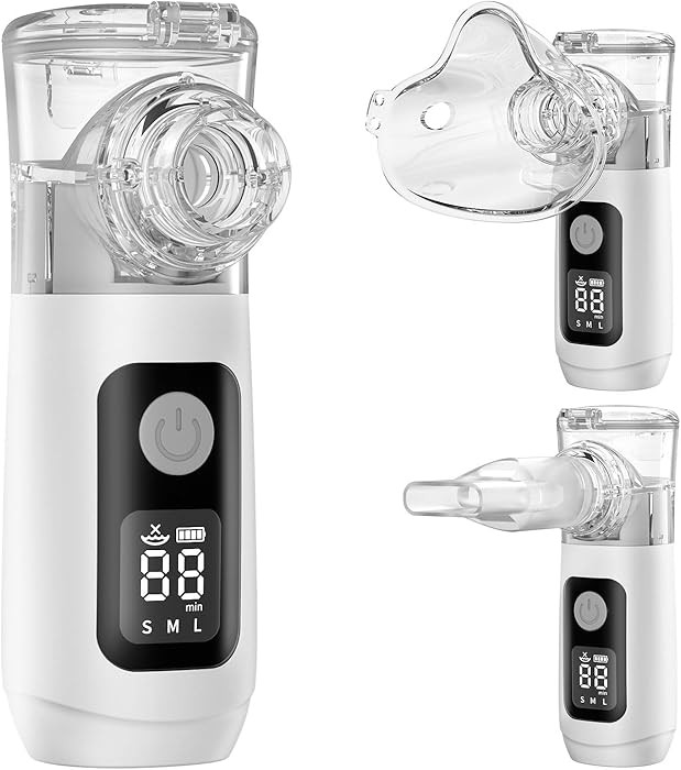 Smart Digital Display Portable Nebulizer for Adults and Kids, Rechargeable with Three Adjustable Mist Levels for Travel and Home Use-0518-NE07B-LUE-B3 | Amazon (US)