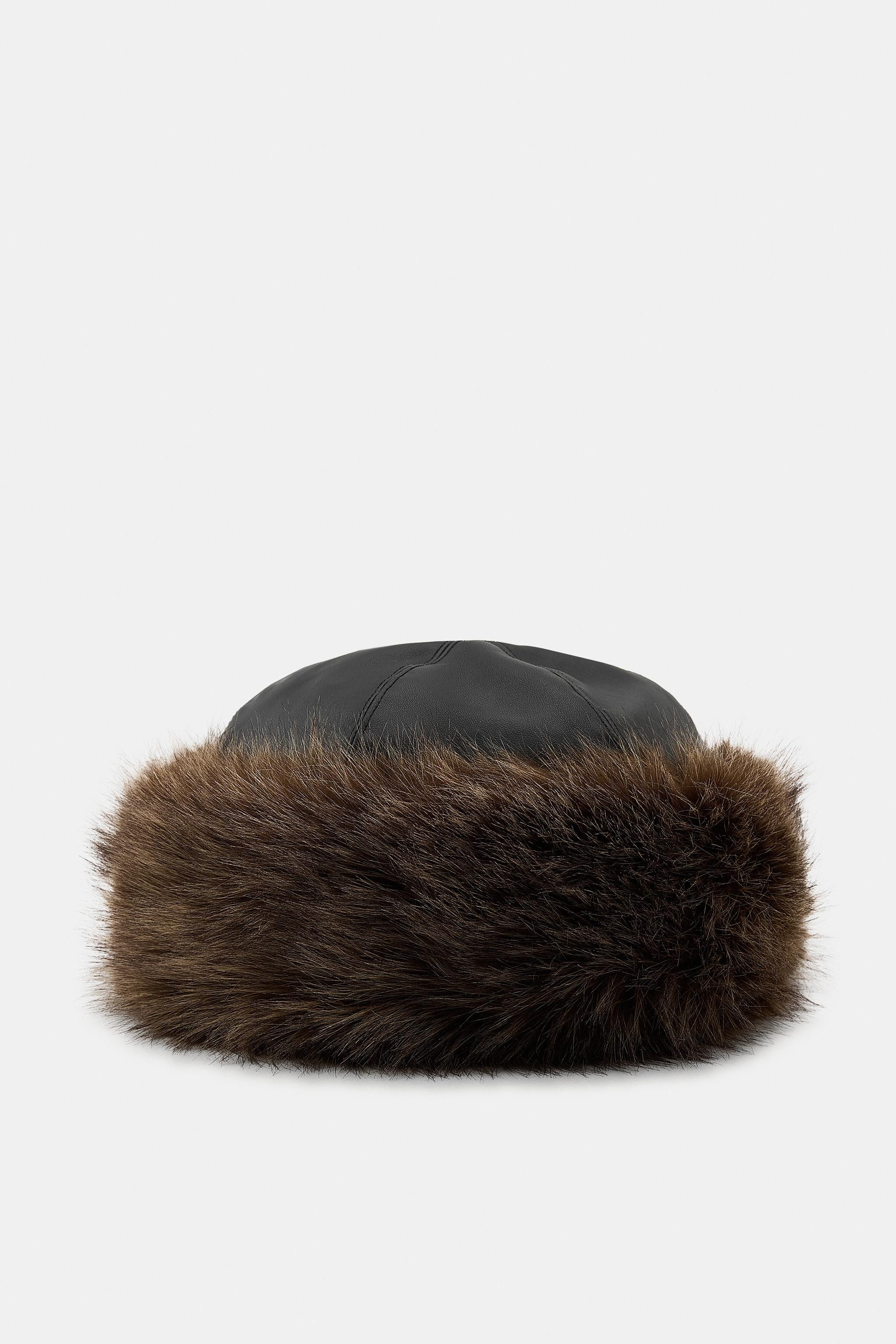 DOUBLE-FACED FAUX LEATHER HAT | Zara US