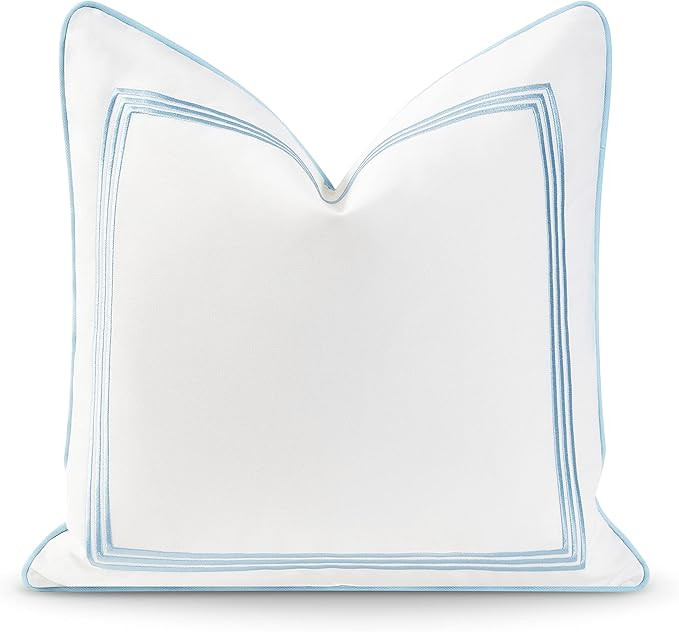 Hofdeco Premium Coastal Hampton Style Patio Indoor Outdoor Pillow Cover Only, 20"x20" Water Resis... | Amazon (US)