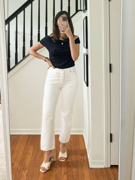 Summer capsule outfits with white jeans and off shoulder top
I sized up the jeans one
Top is size medium
Sandals are tts

#LTKSeasonal #LTKFindsUnder100 #LTKStyleTip