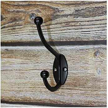 Wall Hooks, 10Pcs Coat Hooks Hardware Heavy Duty Hooks for Hanging Coats Double No Rust Black Hooks  | Amazon (US)