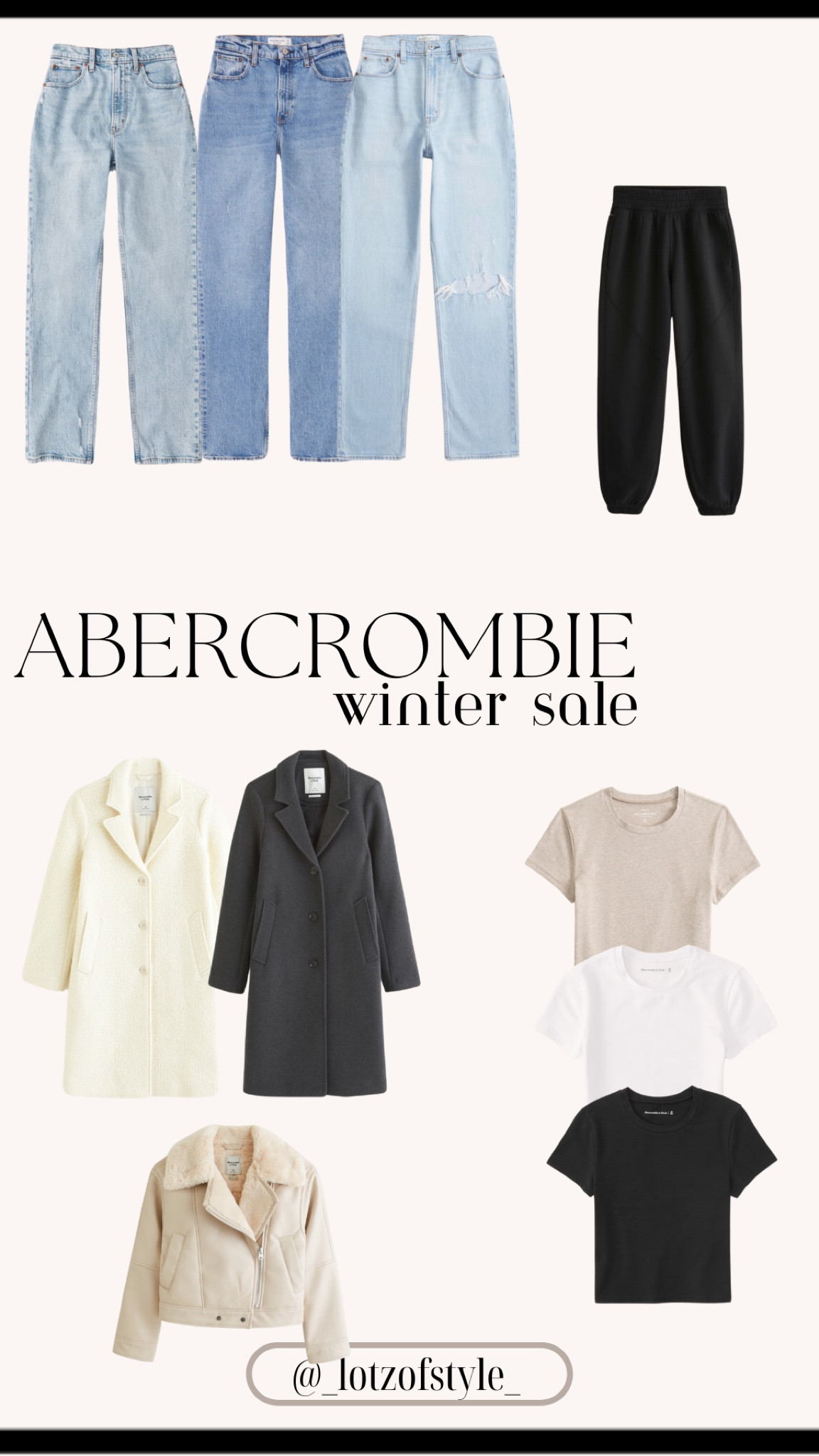 Abercrombie winter sale

My sizes: 
Denim - 25 short
Cream coat - small petite
Grey coat - small
Leather jacket - small 
YPB joggers - small short
Baby tees - small 

#LTKsalealert #LTKstyletip #LTKMostLoved