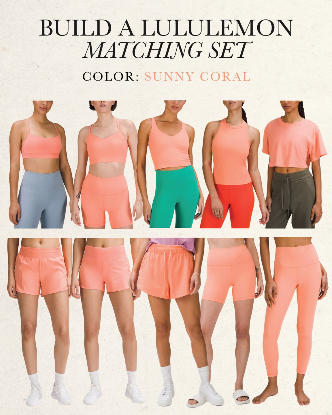 obsessed with this new lululemon color - sunny coral 🧡🩷