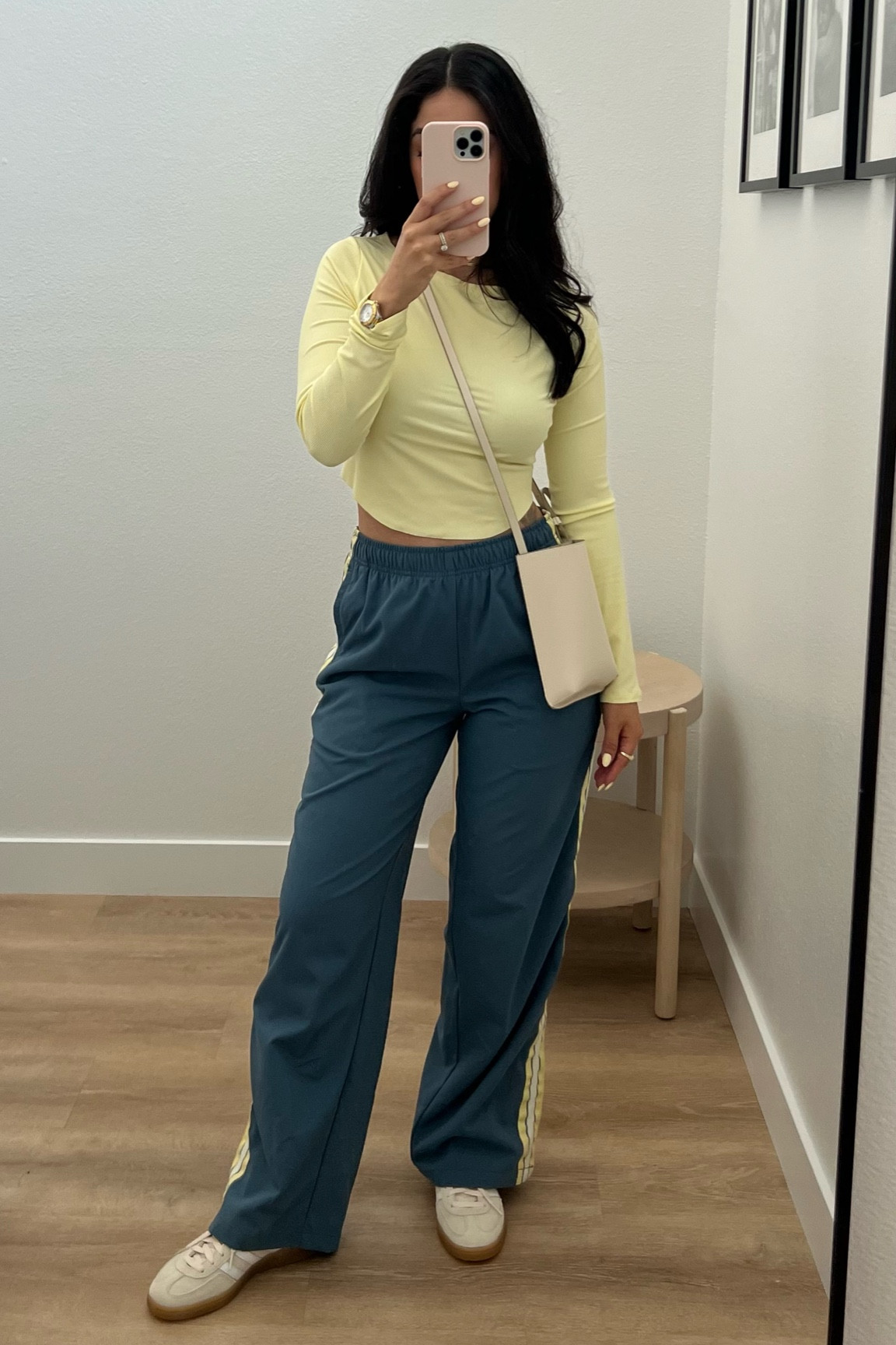 Track pants : Wearing a size medium in mens. Run small so size up. 

Adidas spezial run big. Size down 1/2 size 