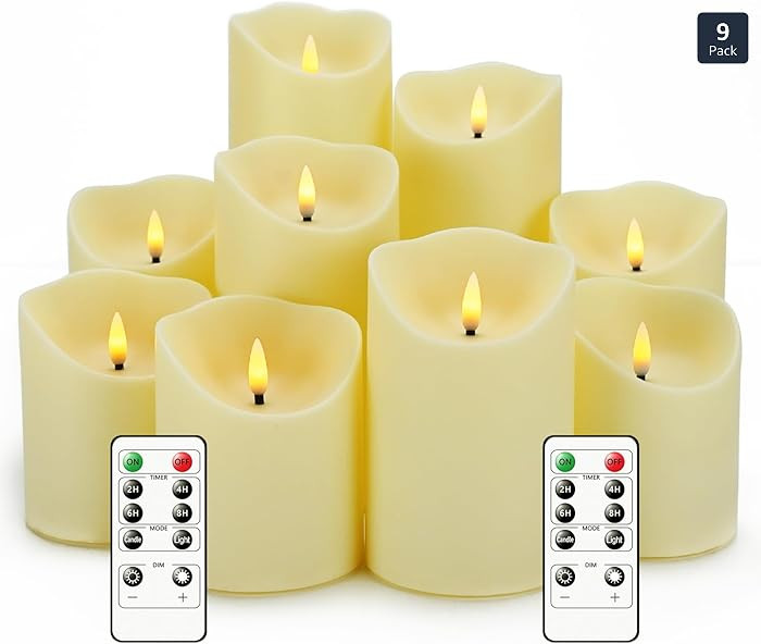 Flameless Candles with Remote, Battery Operated Flickering Flameless Candles, LED Candles with Ti... | Amazon (US)