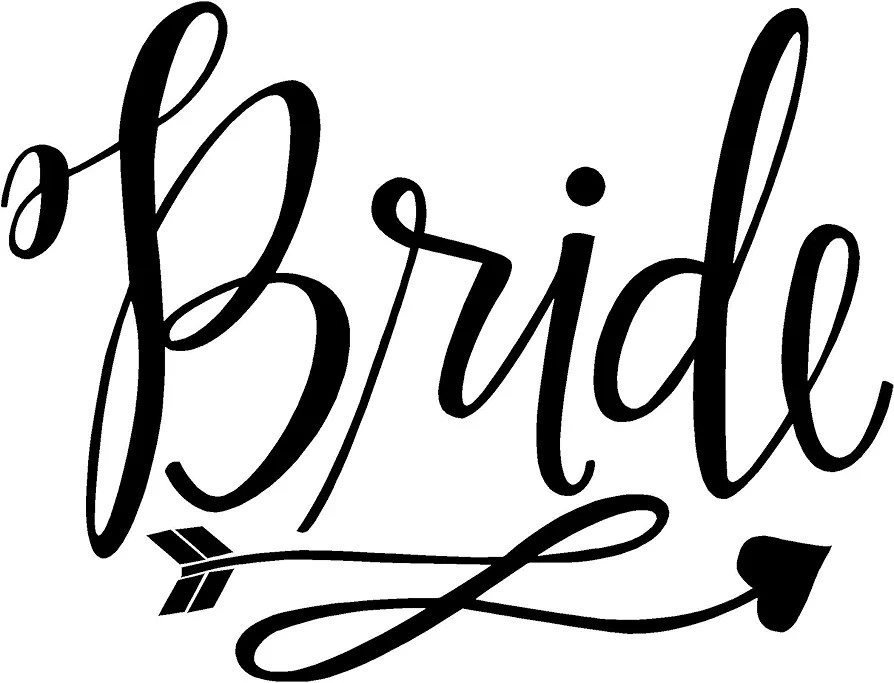 (Black) Bride Heat Transfer Iron on Stencils for Wedding | Amazon (US)