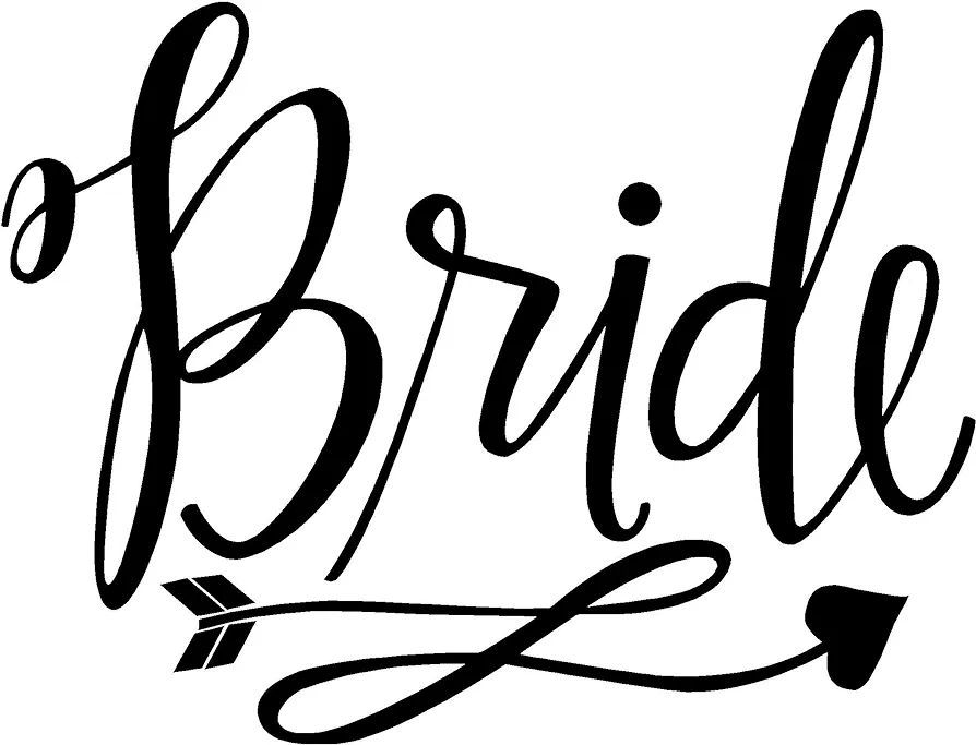 (Black) Bride Heat Transfer Iron on Stencils for Wedding | Amazon (US)