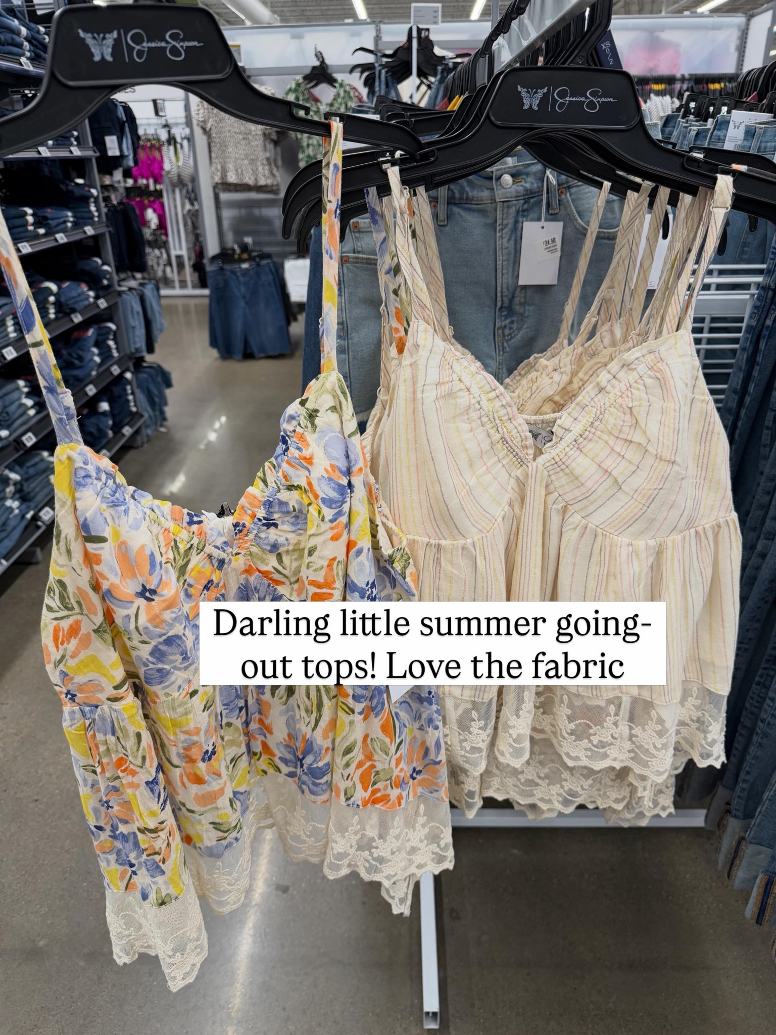 Summery boho spaghetti strap tops at Walmart #walmartfashion
