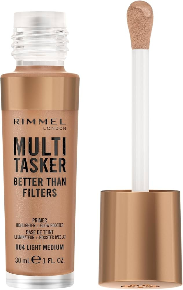 Rimmel Multi-Tasker Better Than Filters, 004 Light Medium, Face Primer, Glow Booster and Highligh... | Amazon (US)