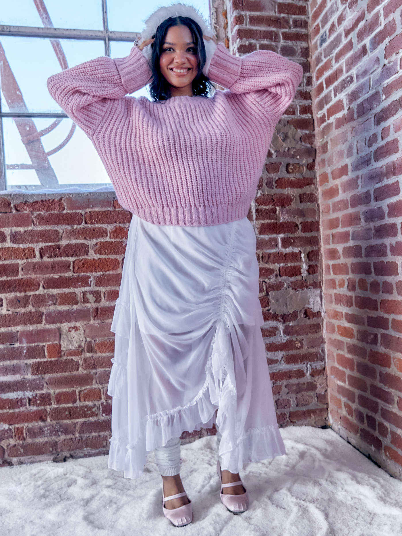 Wool-blend Knit Round Neckline Solid Long Sleeve Sweater Curve & Plus | Cider