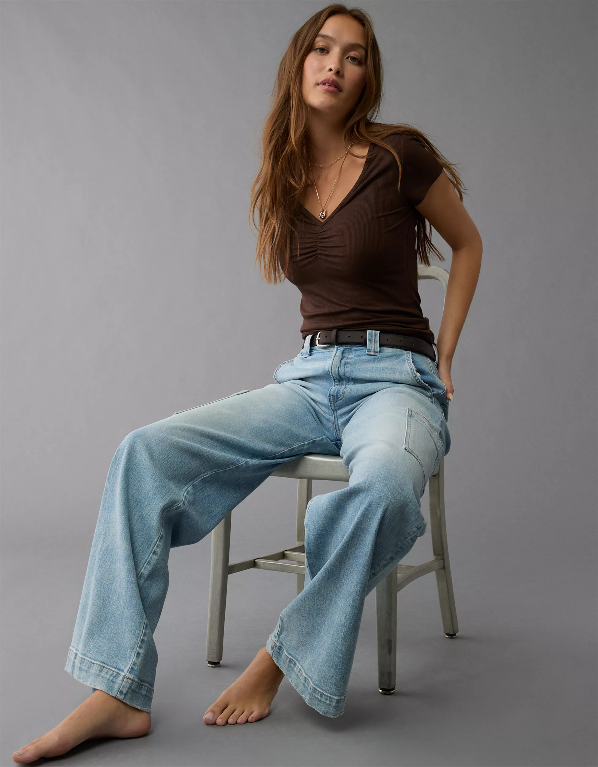 AE Soft & Sexy Cinch-Front T-Shirt | American Eagle Outfitters (US & CA)