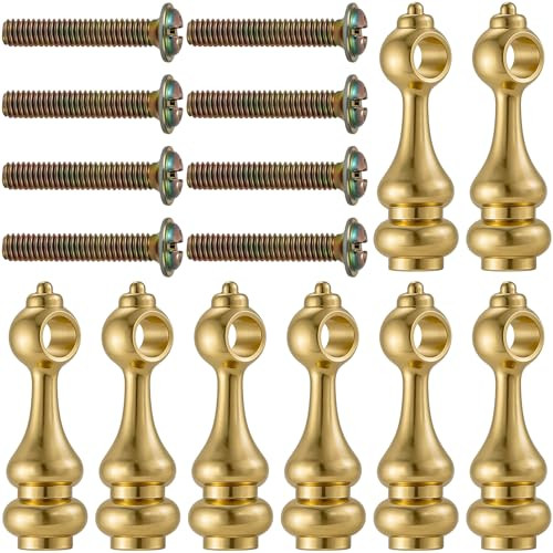 Hzopcw 8 Sets Metal Shelf Rail Connectors, Gold Decorative Railing Bracket Spindles Connectors, Cabinet Accessories Furniture Gallery Rails for Shelves Wine Cabinets Bar Cart Bookcases | Amazon (US)