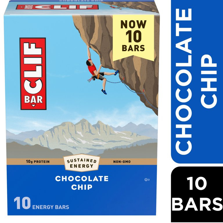 CLIF BAR Chocolate Chip Energy Bars, Plant Based Protein Bars, 10ct | Walmart (US)