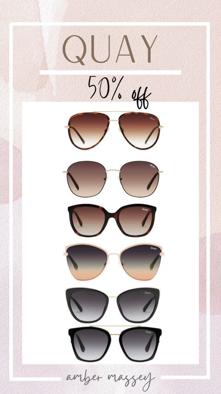 QUAY Sunglasses 50% off today only. Free shipping on all ordered $50+. Great gift idea for her and gift idea for him. 

Cyber Monday | gift guide | stocking stuffers | gift ideas for teens | gift guide for teens

#LTKCyberweek #LTKunder50 #LTKGiftGuide