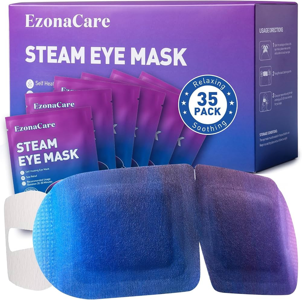 Steam Eye Masks for Dry Eyes, 45 Min+ Heated Eye Mask, Disposable Self Heating Warm Compress, Fas... | Amazon (US)