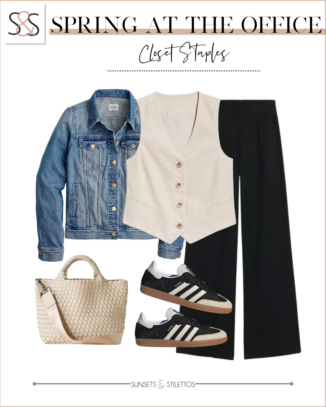 This fest with black pants is a great look for work this spring! Keep it casual with these Adidas sneakers and layer with a denim jean jacket!

Sunsets and Stilettos, workwear, adidas sneakers 

#LTKOver40 #LTKFindsUnder100 #LTKWorkwear