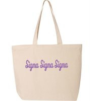 Sigma Sorority Embroidered Tote Bag With Zipper/Tri Greek Cotton Canvas Big Little Sister Gift Bid Day | Etsy (US)