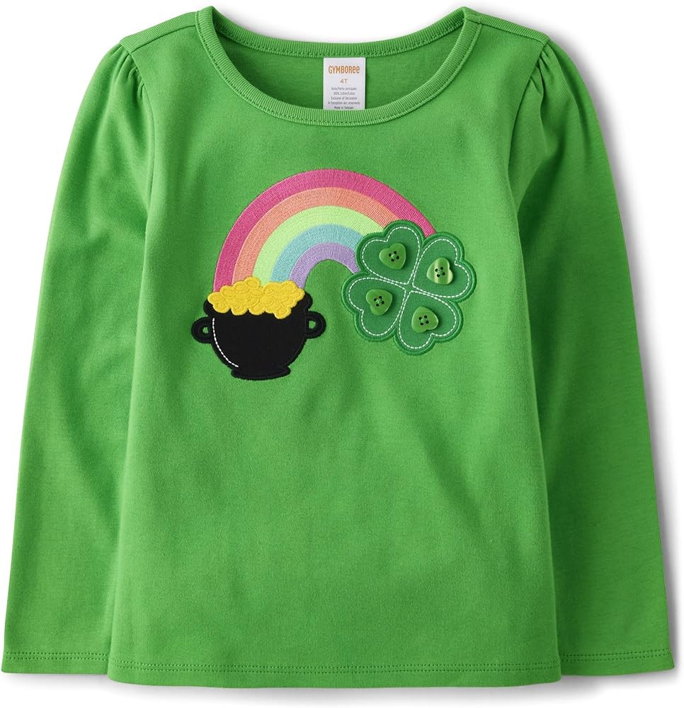 Gymboree Girls' and Toddler Embroidered Graphic Long Sleeve T-Shirts | Amazon (US)