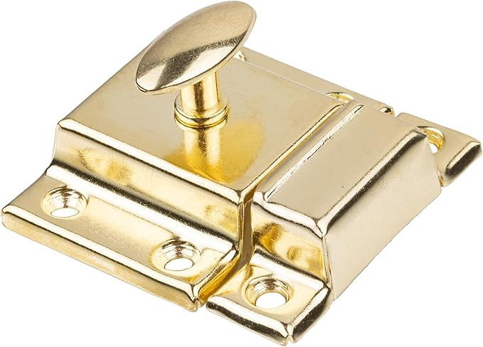 Large Stamped Brass Stamped Cabinet Door Latch - 2 1/8" × 2 1/8" - Spring Loaded Cupboard Door L... | Amazon (US)