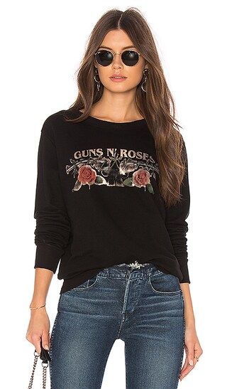 DAYDREAMER GNR Rose Gold Logo Classic Sweatshirt in Black | Revolve Clothing (Global)