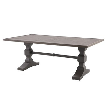 allen + roth Maitland Rectangle Outdoor Dining Table 43.7-in W x 76.97-in L with Umbrella Hole | Lowe's