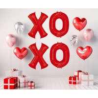 Giant Xoxo Balloons | 32 Inch Red Balloon Banner Valentines Day Backdrop Galentine's Party | Etsy (US)