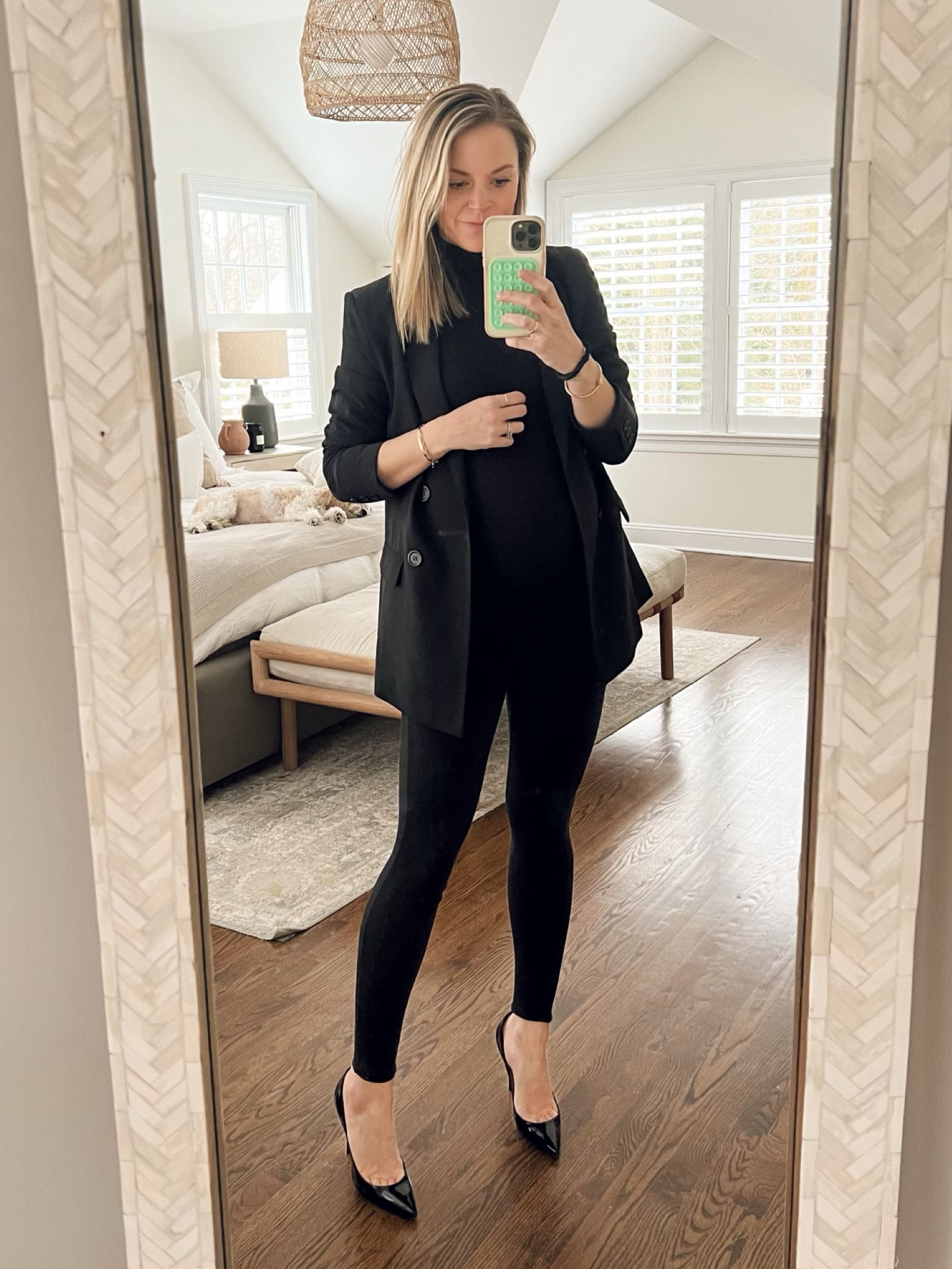 pregnancy outfit - maternity bodysuit (size XS). Also love the Kate style. Blazer is old French Connection, linked similar option I own 

bump style, date night 

#LTKstyletip #LTKparties #LTKbump