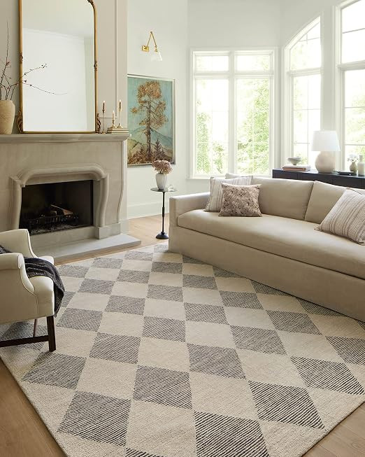 Loloi Chris Loves Julia Francis Collection FRA-01 Beige/Charcoal 5'-0" x 7'-6" Area Rug | Amazon (US)