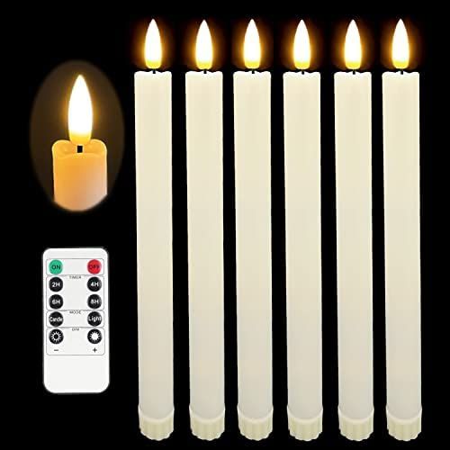 3D Black Wick Led Battery Operated Flameless Taper Candles Light with Remote Timer, Electric Fake... | Amazon (US)