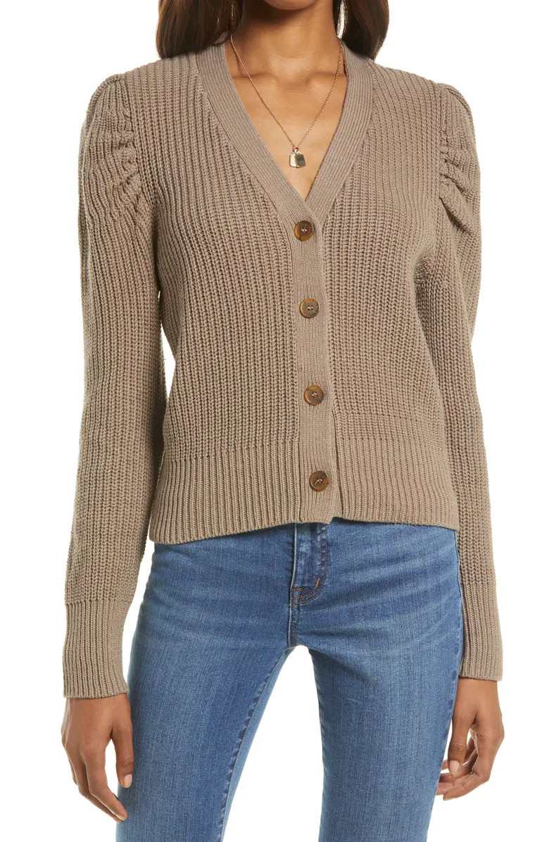 Puff Shoulder Cardigan | Nordstrom