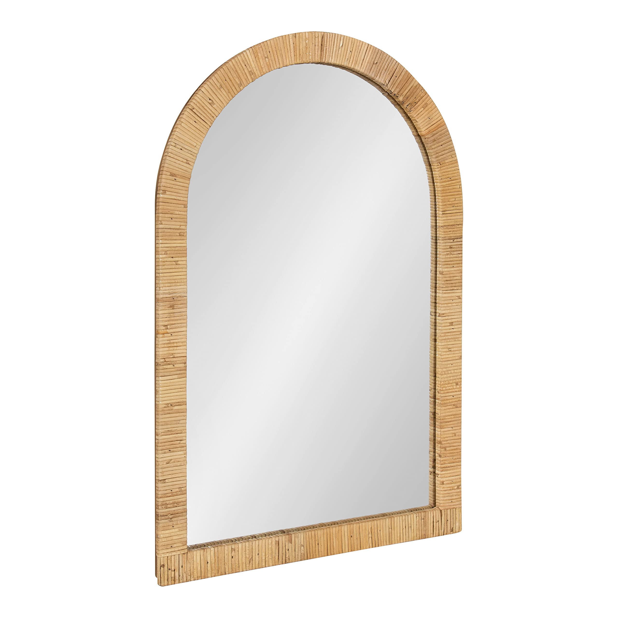 Kate and Laurel Rahfy Boho Arch Rattan Mirror; 20x30; Natural Wood; Decorative Wooden Mirror with... | Amazon (US)