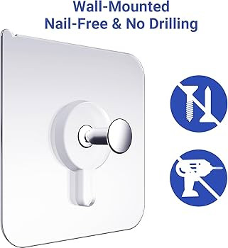 Picture Hangers Without Nails, Nail Free Wall Hangers,20 Counts Adhesive Wall Hooks for Hanging w... | Amazon (US)