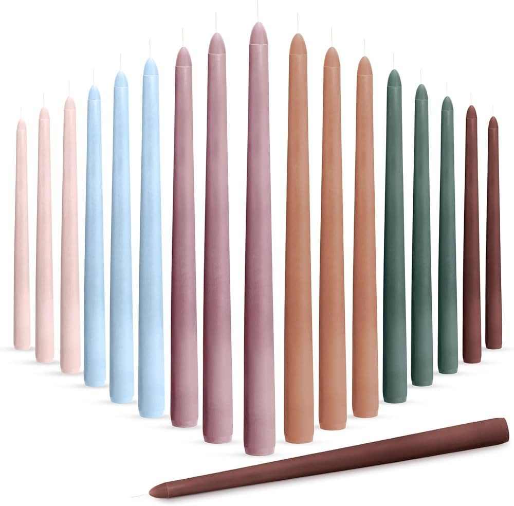 Nuanchu 24 Pcs Taper Candles 10 Inch (H) Dripless Tapered Smokeless Long Tall Unscented Dinner Ca... | Amazon (US)