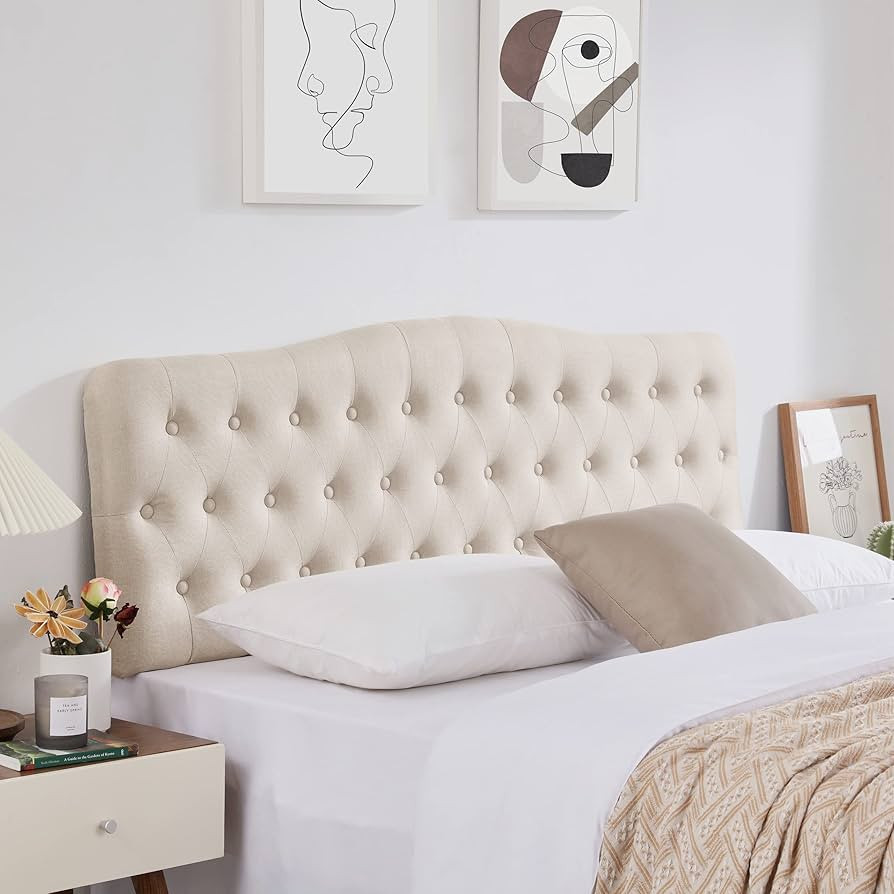 Iroomy Upholstered Queen Headboard, Button Diamond Tufted Headboard with Adjustable Height and So... | Amazon (US)
