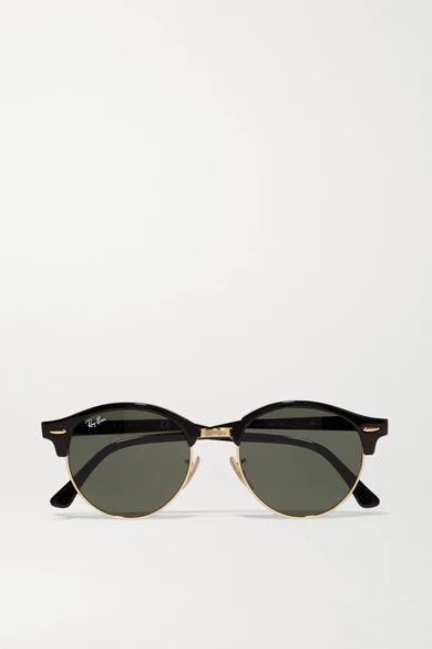 Ray-Ban - Clubround Acetate And Gold-tone Sunglasses - Black | NET-A-PORTER (US)