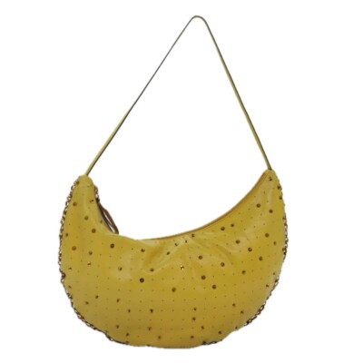 Miu Miu Shoulder Bag Leather Yellow Silver Auth bs17193  | eBay | eBay US