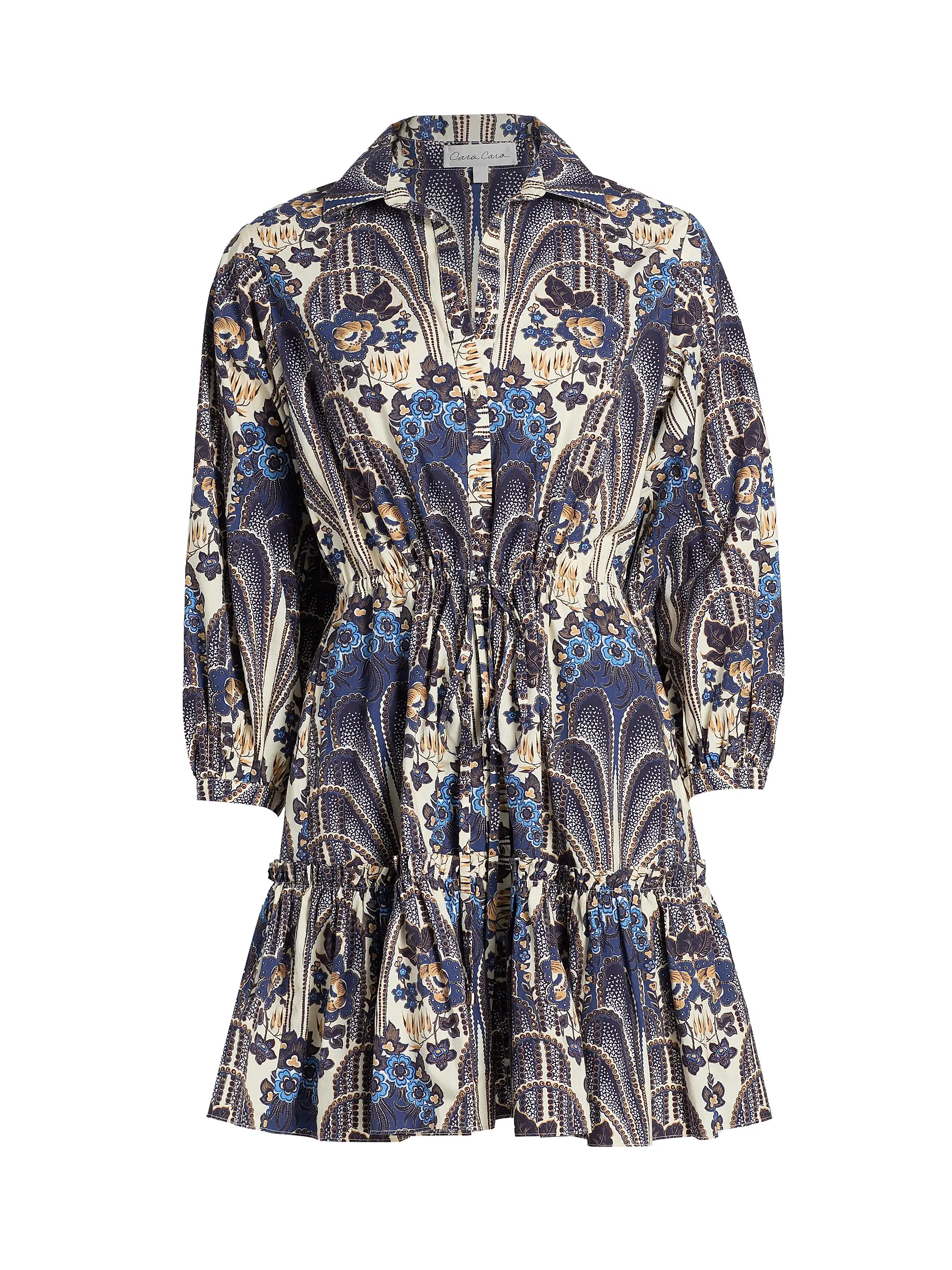 Cara Cara Robin Printed Cotton Mini-Shirtdress | Saks Fifth Avenue | Saks Fifth Avenue