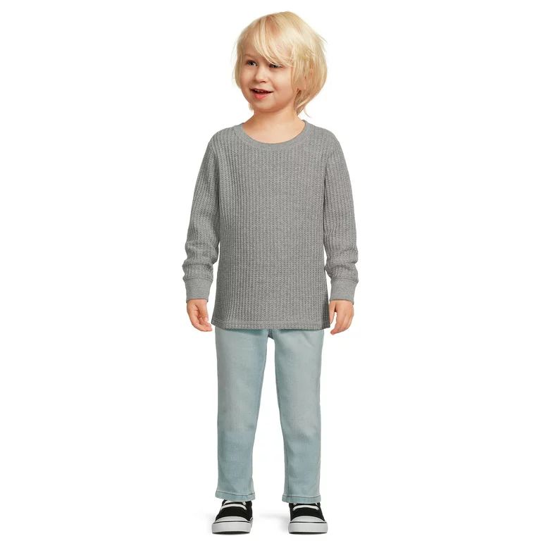 Garanimals Toddler Boy Long Sleeve Waffle Knit T-Shirt, Sizes 12M-5T | Walmart (US)