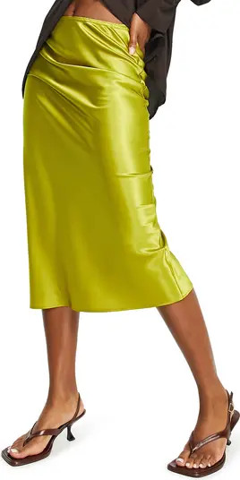 Topshop Bias Cut Satin Midi Skirt | Nordstrom | Nordstrom