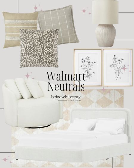 Neutrals I’m loving from
Walmart!! This gorgeous Walmart bed / better homes & garden bed is NEW and it looks like another designer we all
Love!! The throw pillows are gorgeous and so is the rug and lamp!! 

#LTKSaleAlert #LTKStyleTip #LTKHome