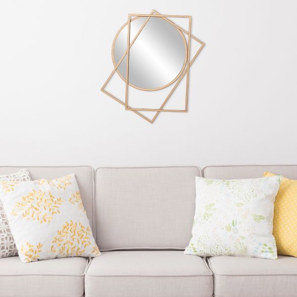 24"x21" Layered Wall Accent Mirror Gold - Patton Wall Decor | Target