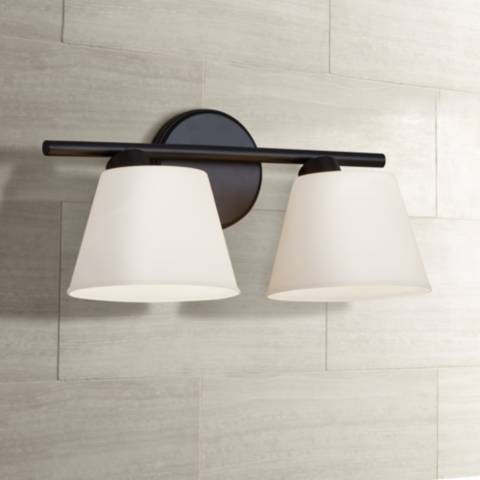 Envoy 7 3/4" High Matte Black 2-Light Wall Sconce | Lamps Plus