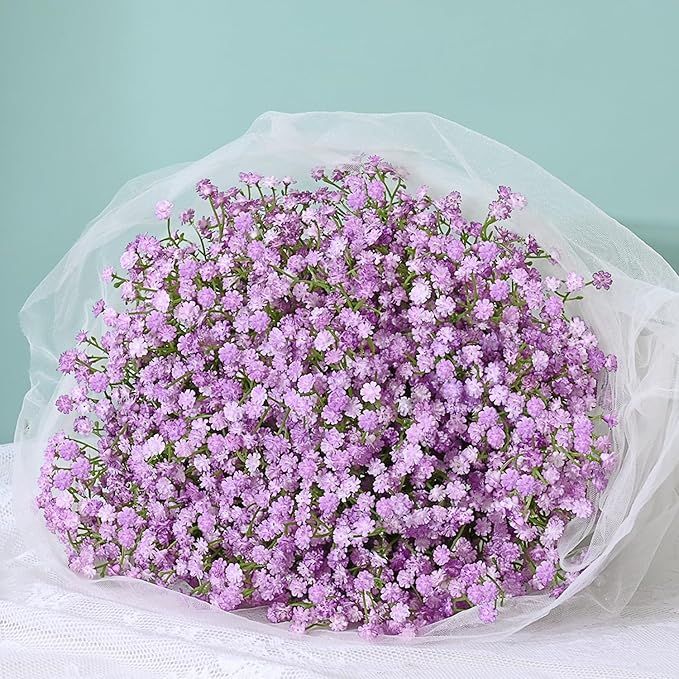 MARTINE MALL Babys Breath Artificial Flowers, 10 PCS Purple Baby Breath Flowers Artificial Bulk, ... | Amazon (US)