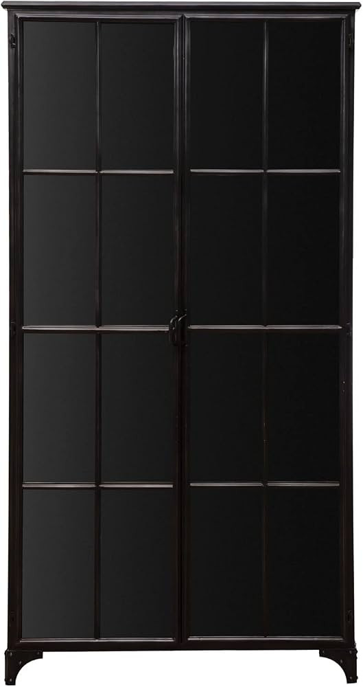 Creative Co-Op Metal Display Cabinet with Glass Doors and Shelves, Black | Amazon (US)