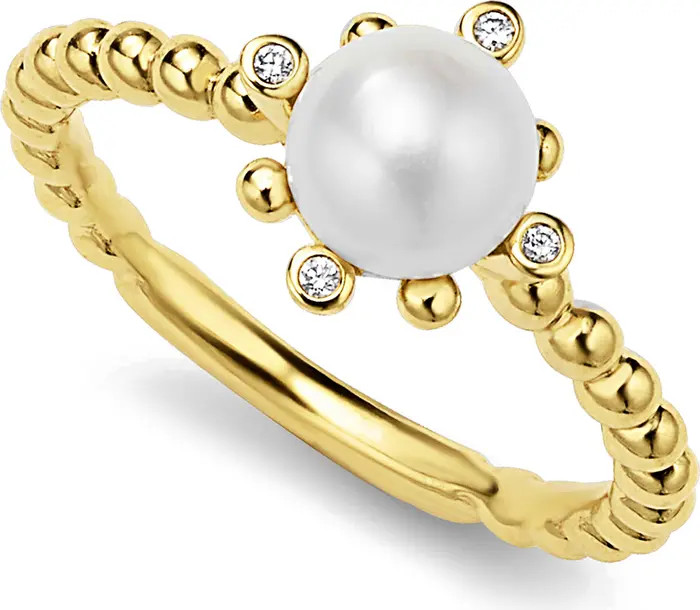 18K Luna Fleur Pearl Floral Ring | Nordstrom