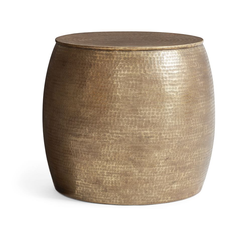 Bermuda Hammered Brass Side Table | Pottery Barn (US)