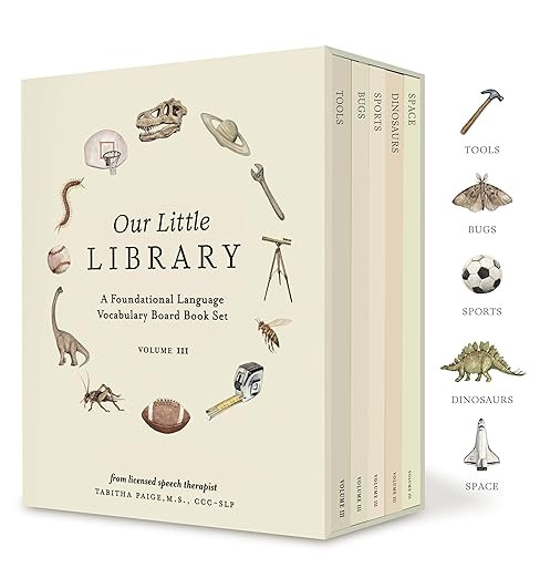 Our Little Library Vol. 3: Dinosaurs, Space, Tools, Bugs, and Sports Board Book Set for Boys & Gi... | Amazon (US)