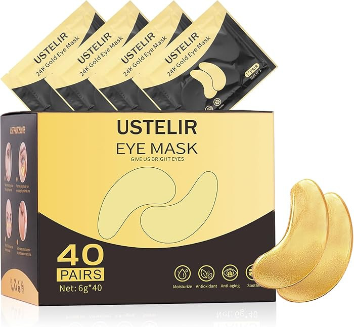 Under Eye Patches for Wrinkles, 40 Pairs Eye Mask for Dark Circles, Puffy Eyes, Undereye Bags, Ey... | Amazon (US)