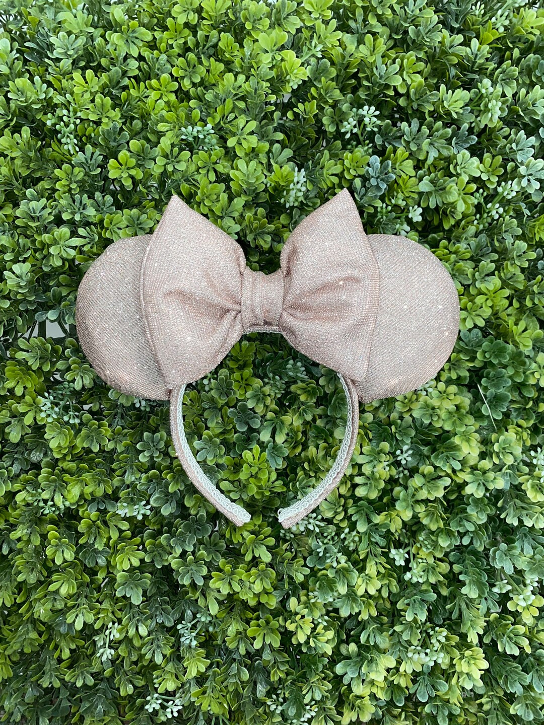 Champagne Sparkly Minnie Mouse Ears Neutral Minnie Ears - Etsy | Etsy (US)